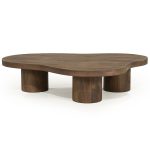Organischer Couchtisch Charlie Mangoholz Hellbraun 130 x 100 cm