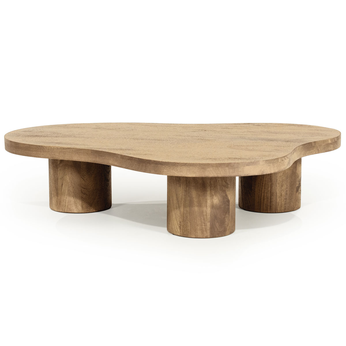 Organischer Couchtisch Charlie Mangoholz Natur 130 x 100 cm