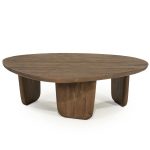 Organischer Couchtisch Maud Mangoholz Hellbraun 100x85 cm