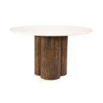 Runder Esstisch Xanni Marmor Beige 130 x 130 cm
