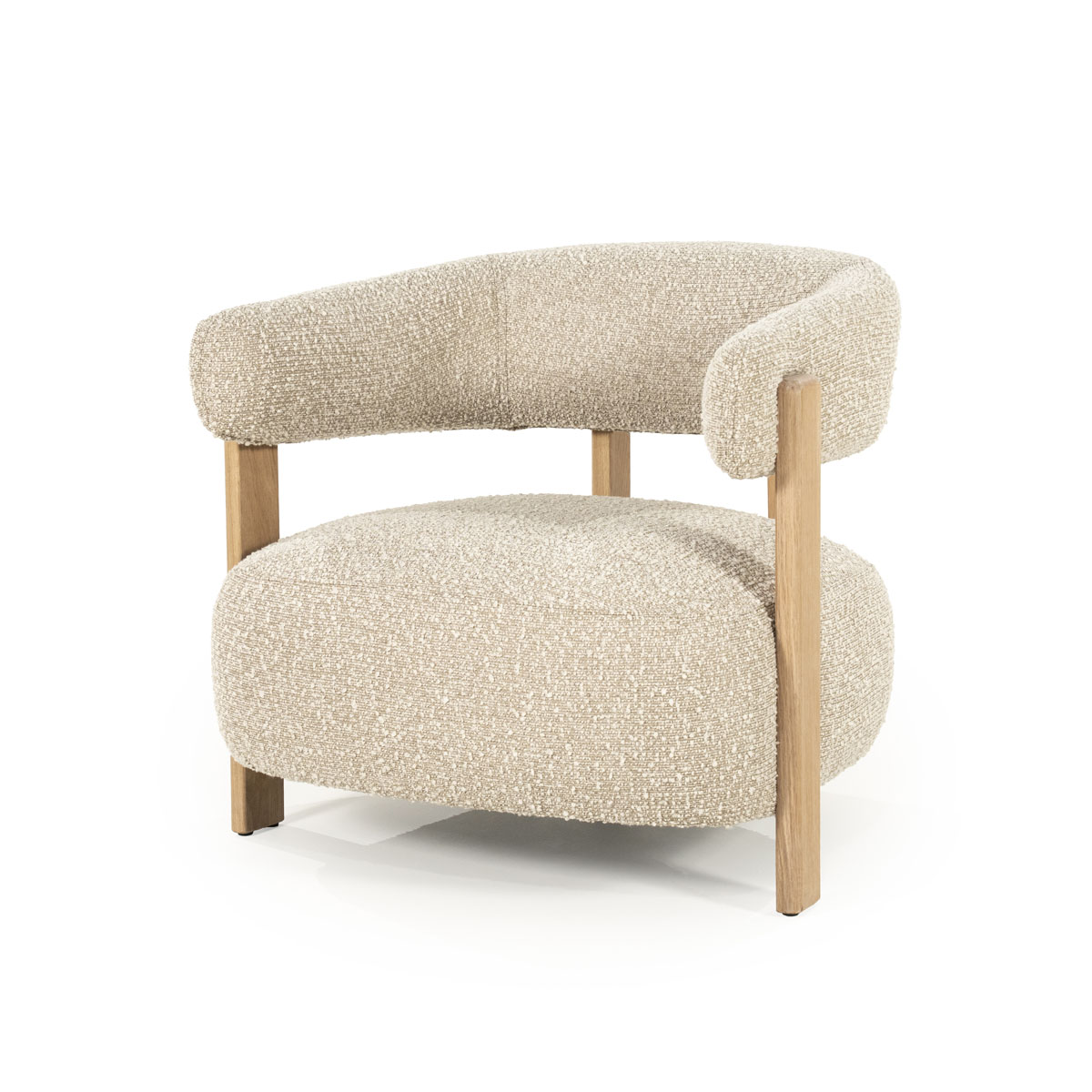 Sessel Lola Eiche und Bouclé Taupe