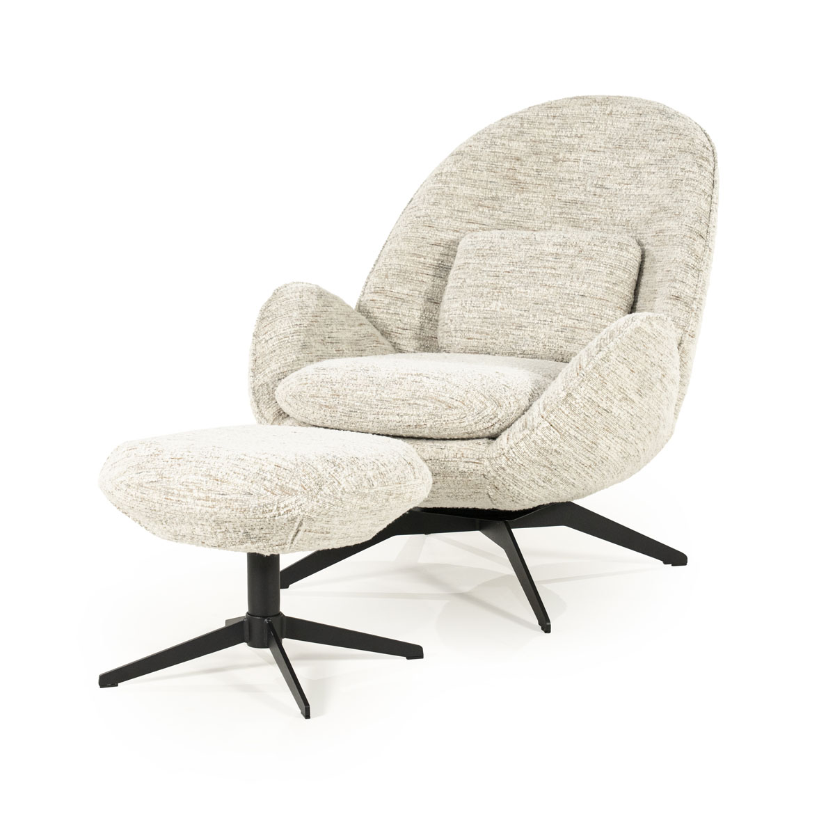 Sessel Ryan mit Hocker Zora Beige