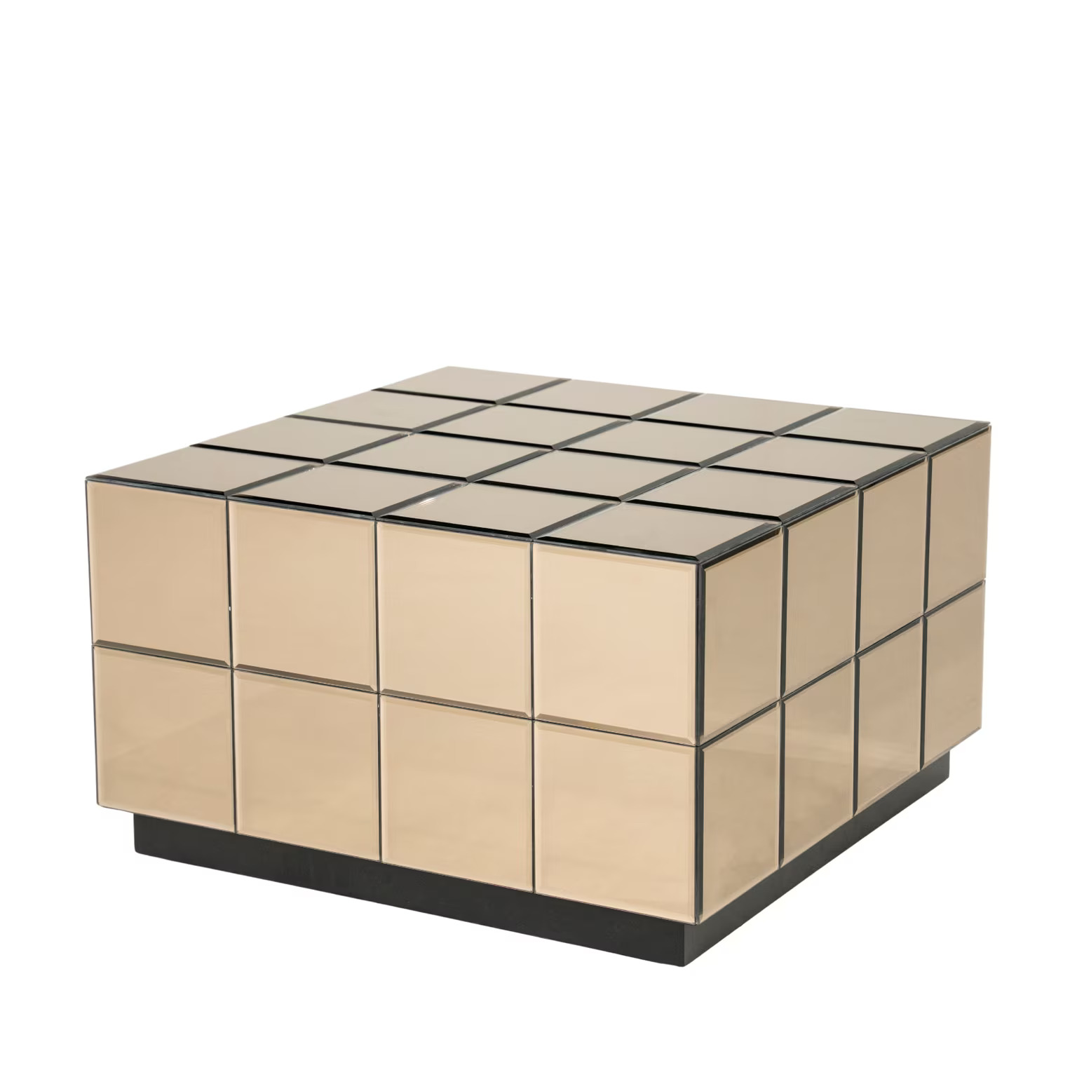 Couchtisch Flectron Glas Braun 60×60 cm