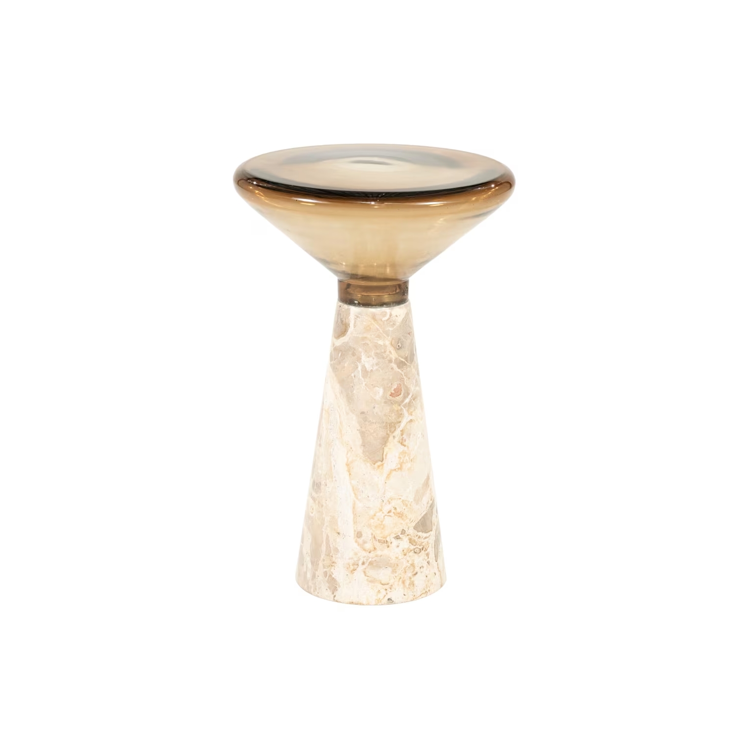 Beistelltisch Sereno Rund Beige 34 × 34 cm